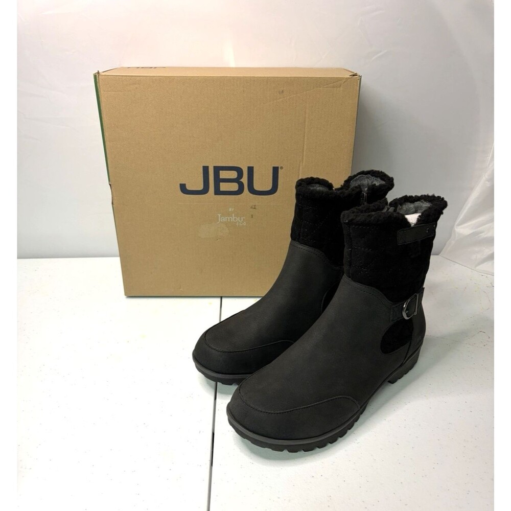 JBU Glasgow Water-Resistant Nubuck Ankle Boots Women's Size 9 M Black New